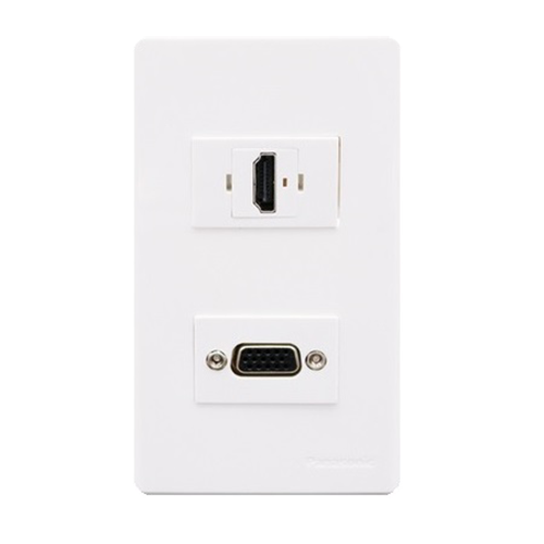 Mặt nạ Face plate 2 cổng âm tường HDMI-VGA