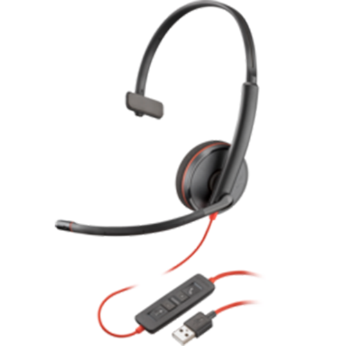 Tai nghe Poly Blackwire 3210 Monaural USB-A Headset (Bulk) (80S01A6)