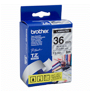 nhan brother tz161 black on clear  chu den nen trong suot rong 36mm