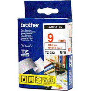 nhan brother tz222 red on white  chu do nen trang rong 9mm