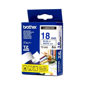 nhan brother tz243 blue on white  chu xanh da troi nen trang rong 18mm
