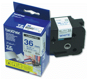 nhan brother tz263 blue on white  chu xanh da troi nen trang rong 36mm