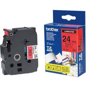 nhan brother tz451 black on red  chu den nen do rong 24mm