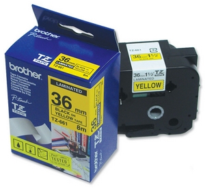 nhan brother tz661 black on yellow  chu den nen vang rong 36mm